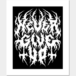 Never Give Up - Grunge Aesthetic - 90s Black Metal Posters and Art